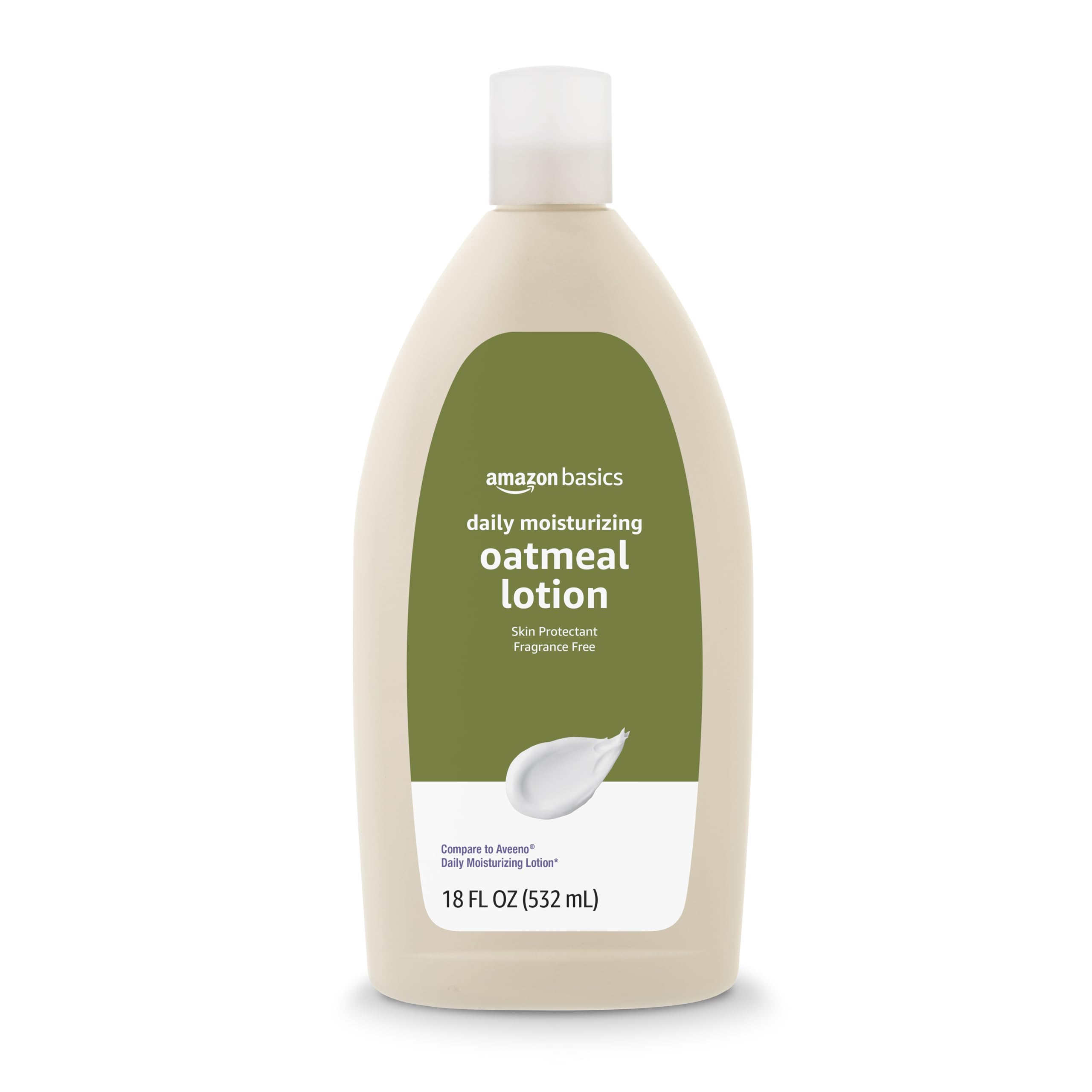 Amazon Basics six-pack display highlighting value and long-lasting moisturization for daily use