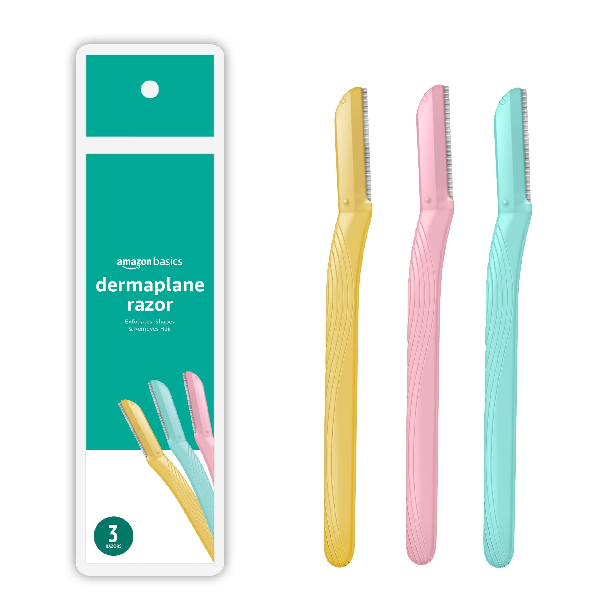Amazon Basics dermaplaner tool front packaging for skincare routine