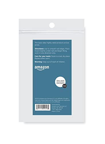 Amazon Basics emery boards with medium grit for gentle edge smoothing
