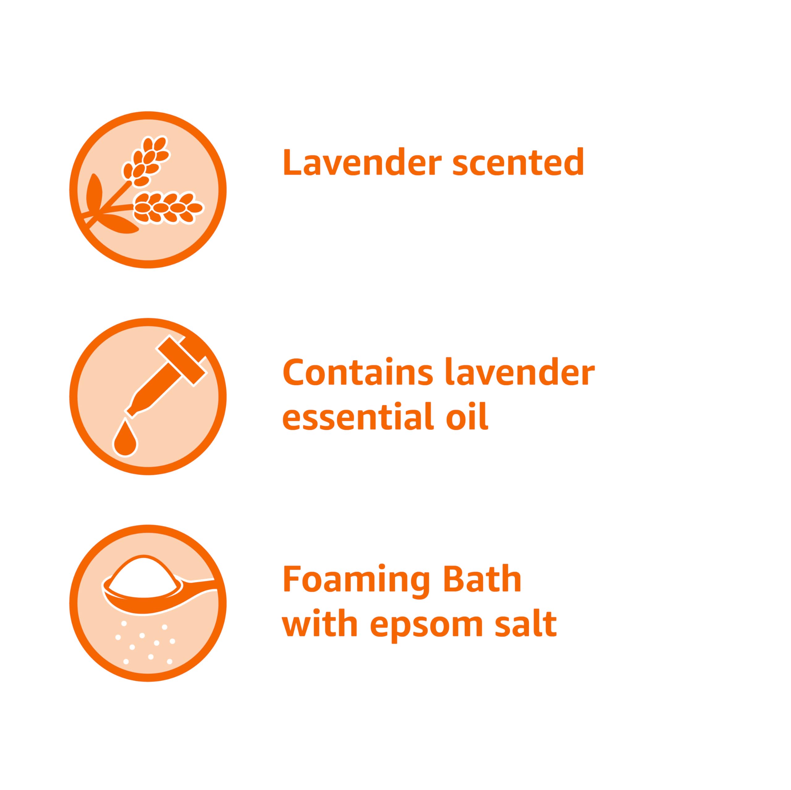 Close-up of Amazon Basics Epsom salt and lavender for a soothing bath experience.