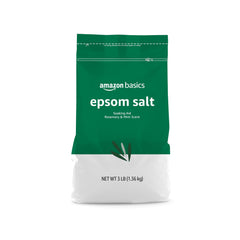 Amazon Basics Epsom Salt Soaking Aid bag for 3-pound pack and easy storage