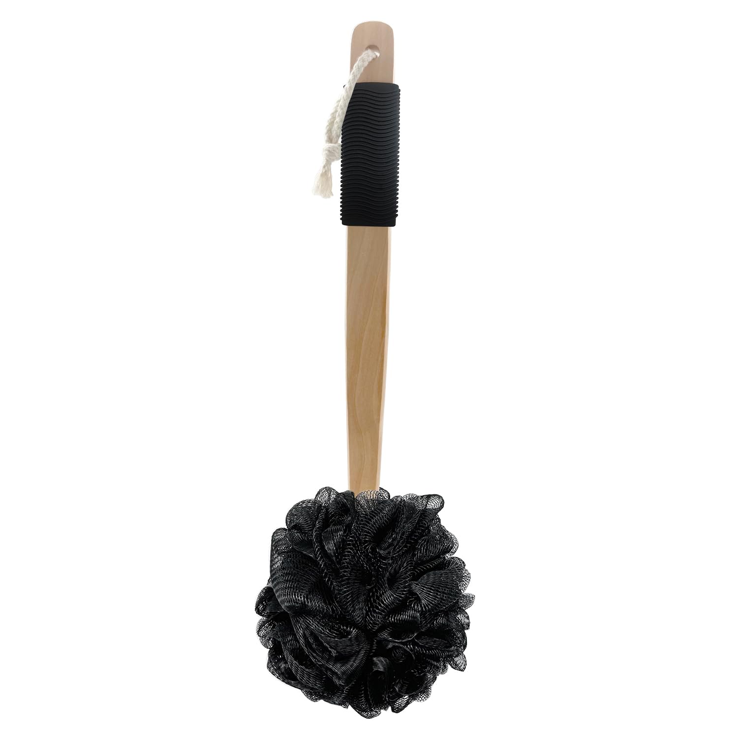 Amazon Basics exfoliating loofah brush with foam-rich sponge for deep cleansing.