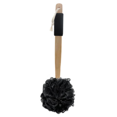 Amazon Basics exfoliating loofah brush with foam-rich sponge for deep cleansing.