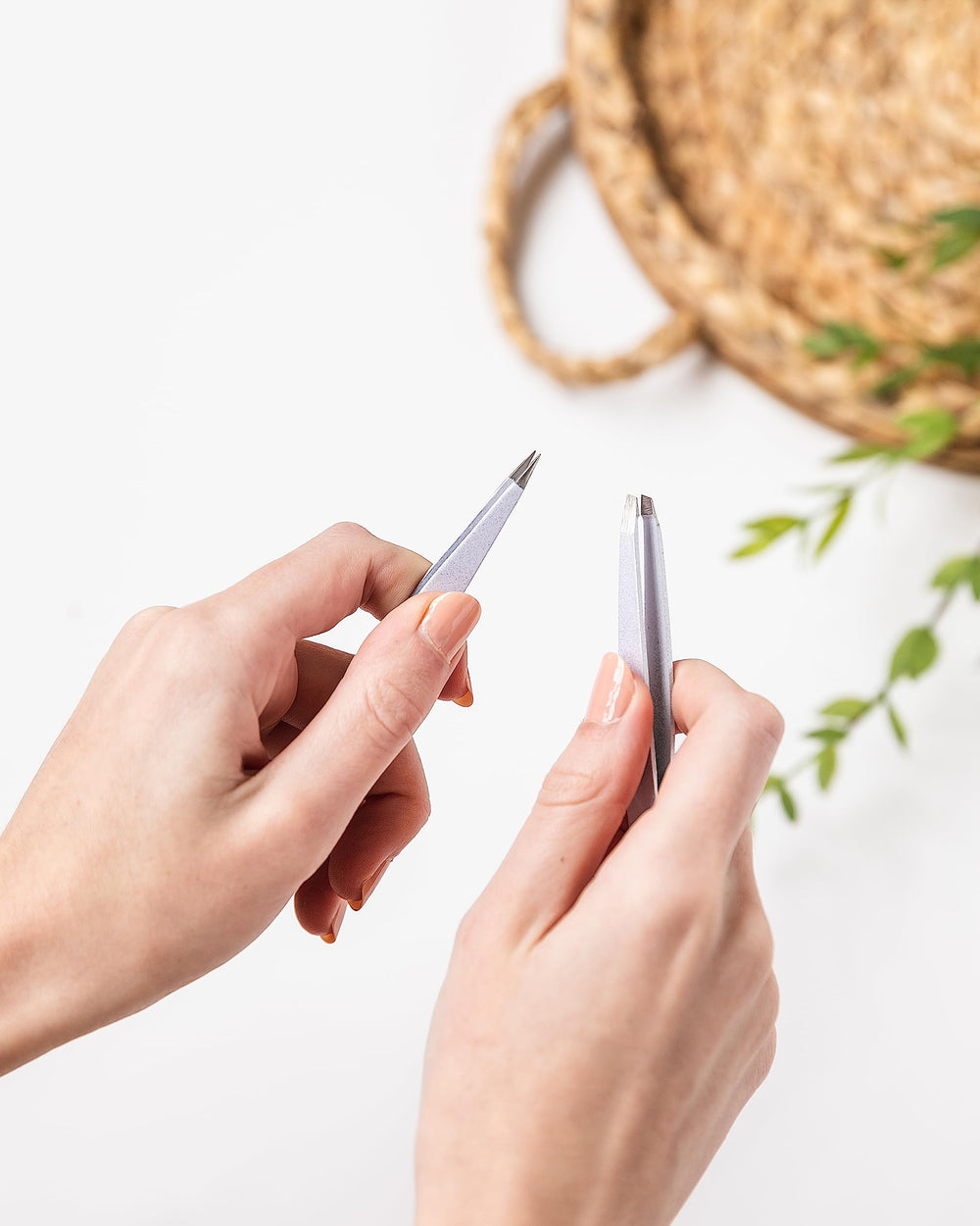 Amazon Basics two-pack tweezers cover fine and larger hairs in one set.
