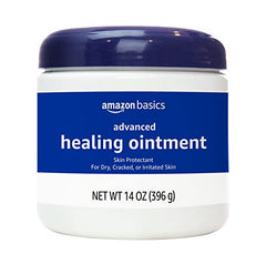 Amazon Basics Healing Ointment applied to lips to soothe dryness