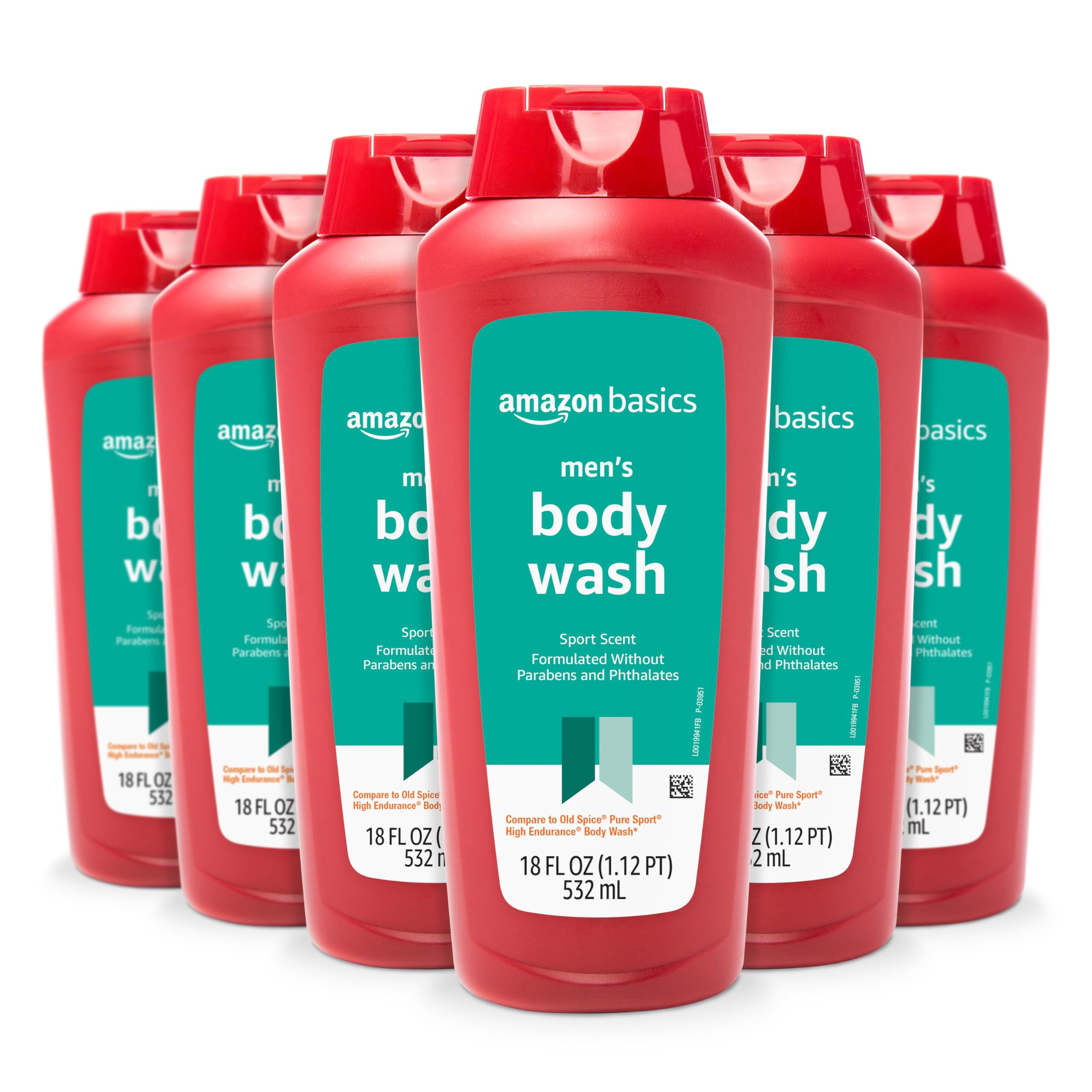 Amazon Basics gel de ducha para hombre Sport en botella de 18 oz, limpieza refrescante.