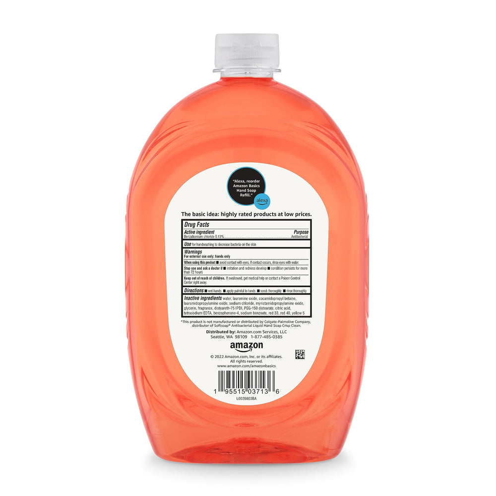 Recambio para jabon de manos Amazon Basics, fácil de pedir con Alexa.