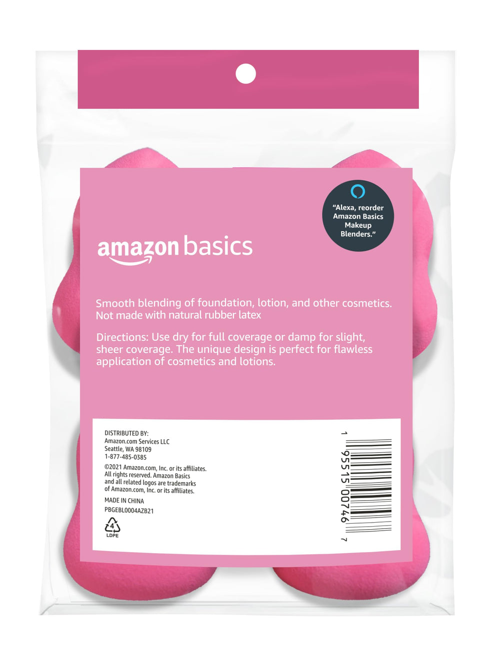 Amazon Basics large blending sponge close-up texture showing soft, porous material for seamless blending.