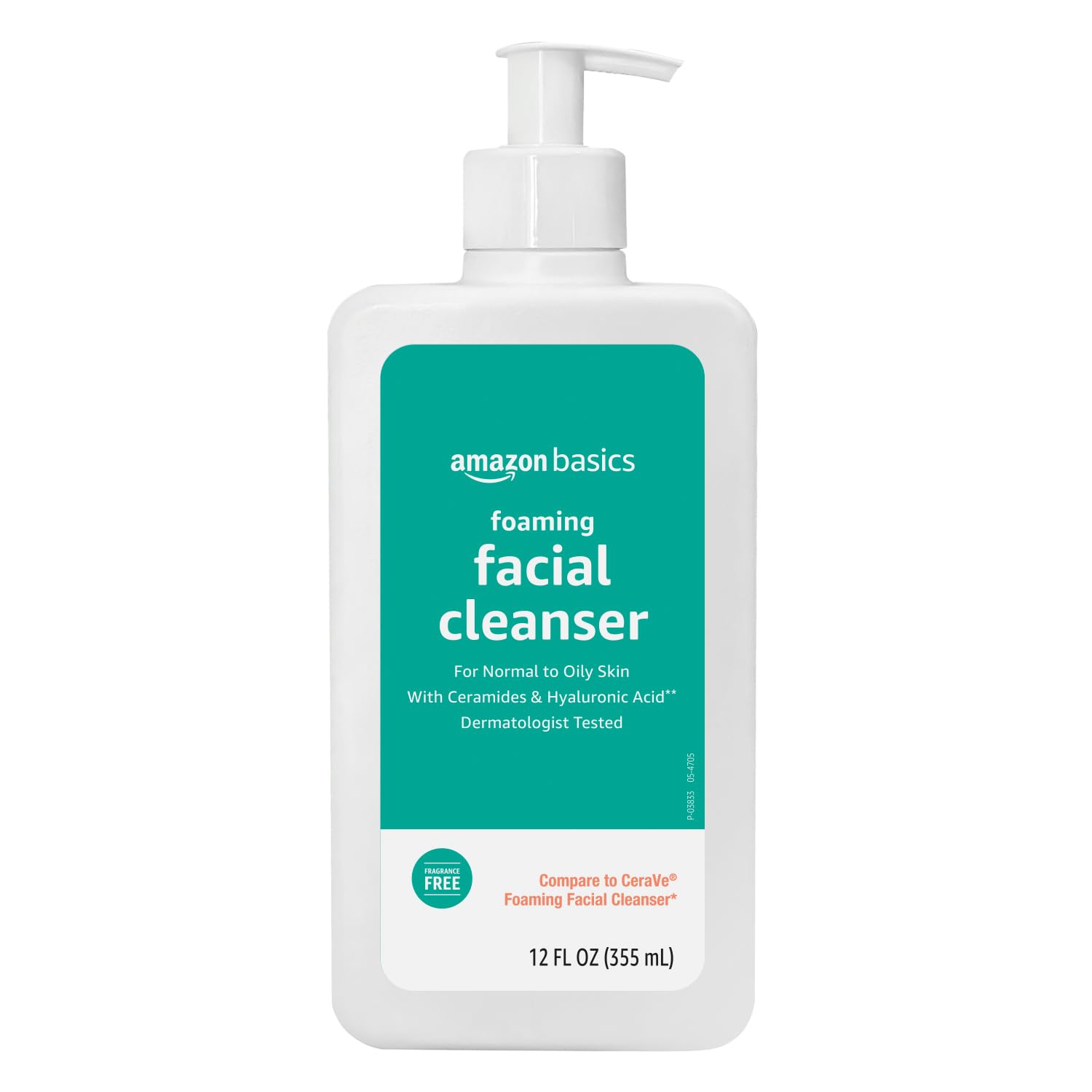 Amazon Basics limpiador facial espumoso con ceramidas y ácido hialurónico para piel suave y limpia