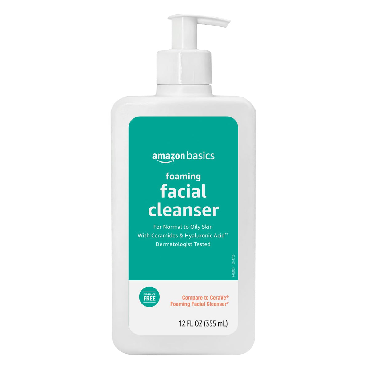Amazon Basics limpiador facial espumoso con ceramidas y ácido hialurónico para piel suave y limpia