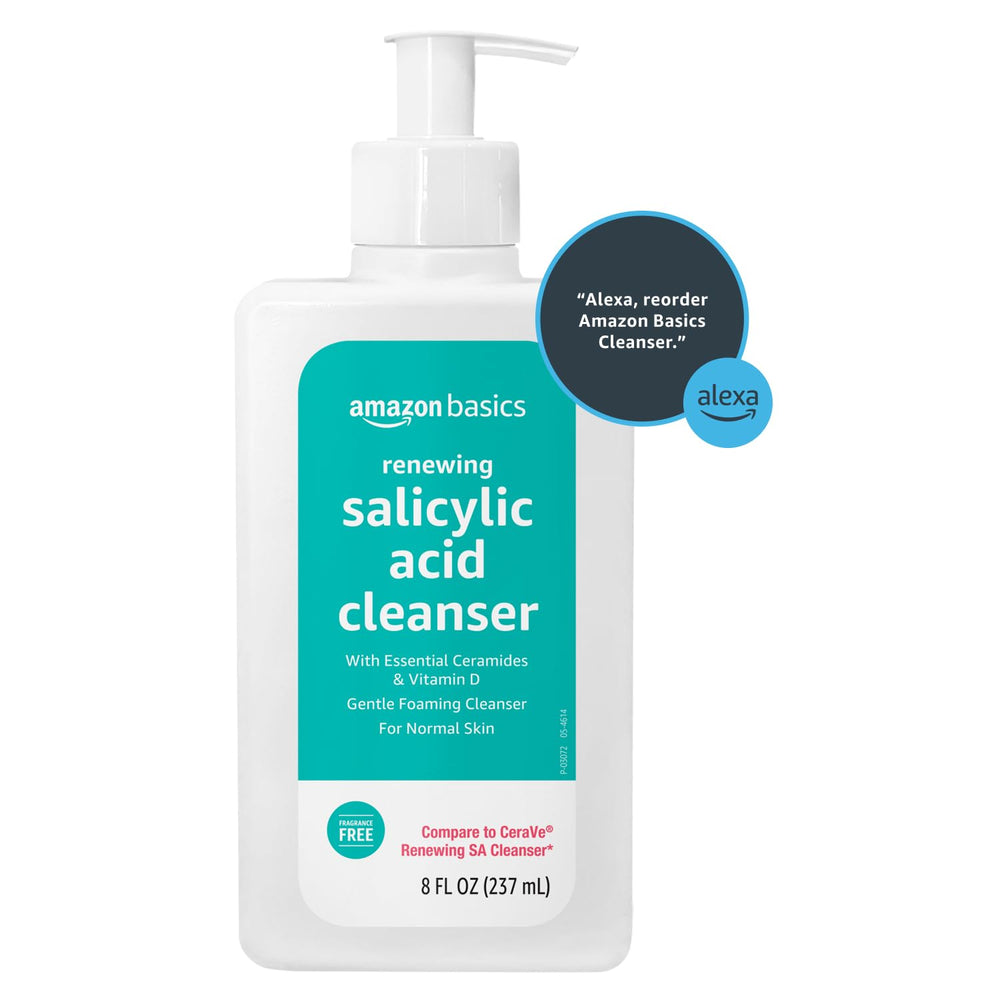 Amazon Basics limpiador facial exfoliante, empaque compacto para viaje y rutina diaria.