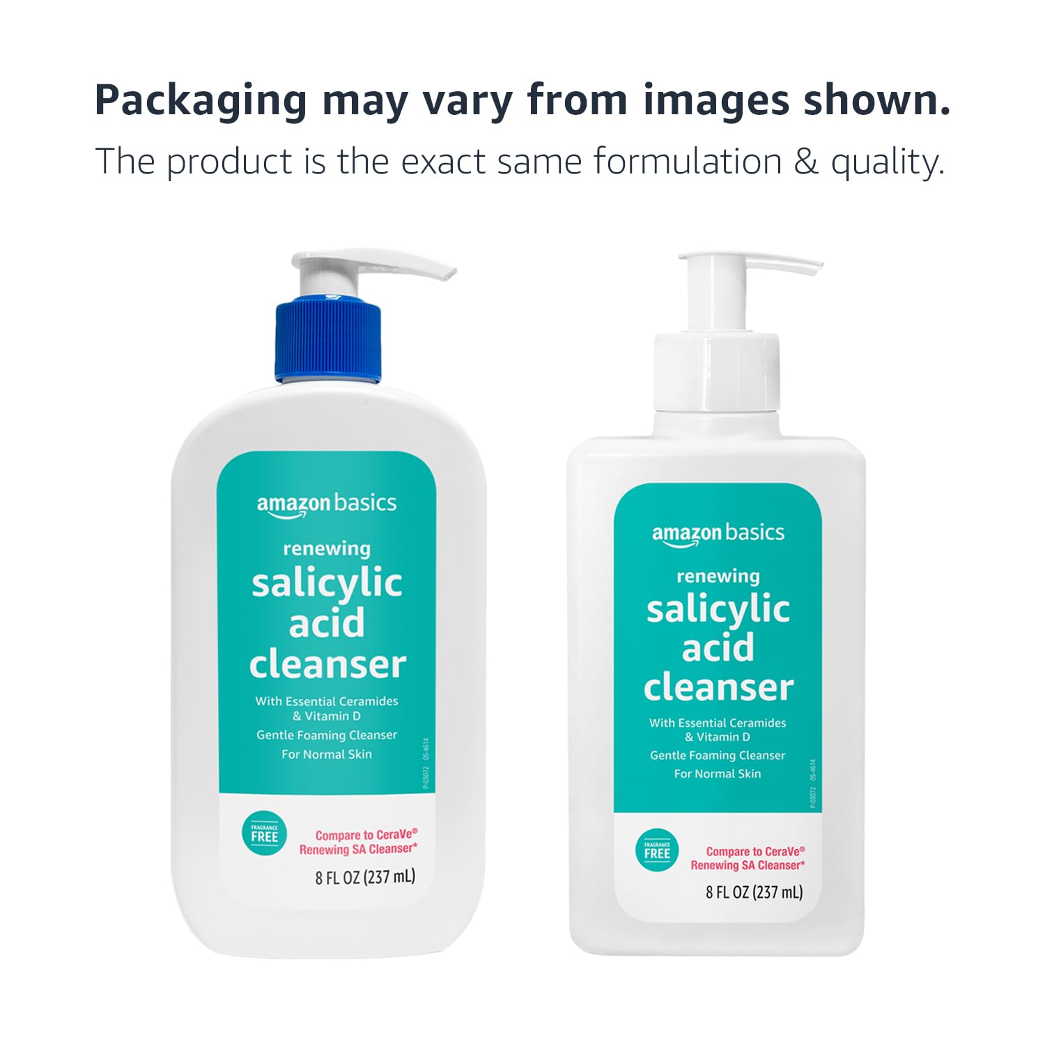 Amazon Basics limpiador facial exfoliante, textura de espuma suave, sensación fresca.