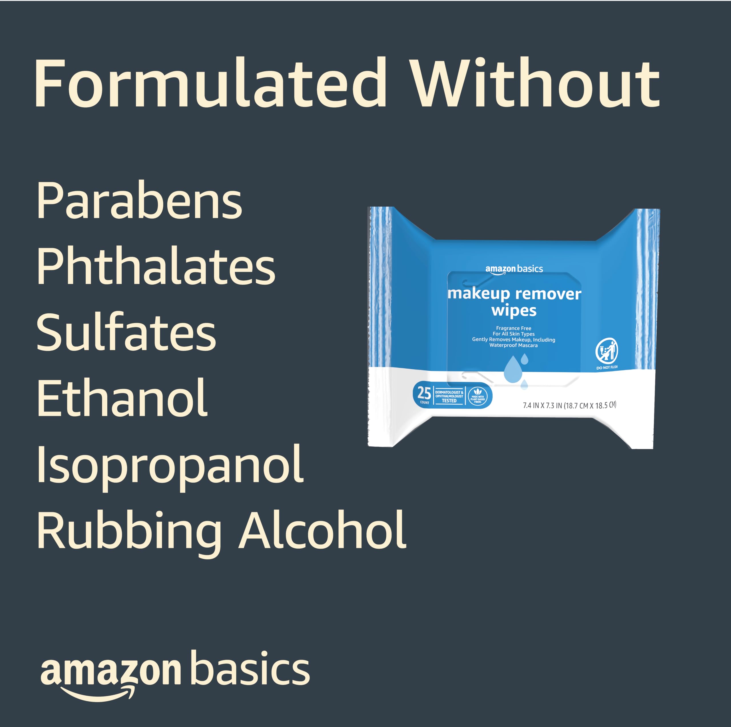 Fragrance-free and alcohol-free formula shown with dermatologist-tested badge.