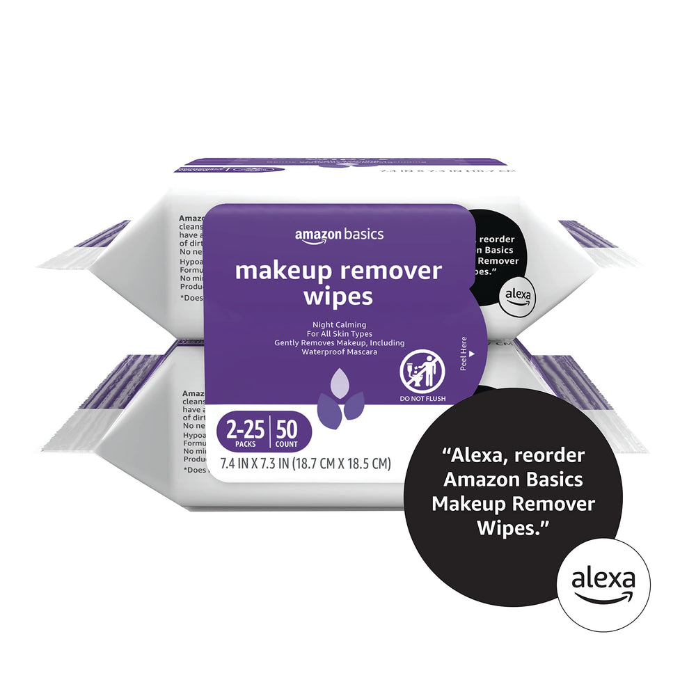 Amazon Basics Makeup Remover Wipes in use removing mascara