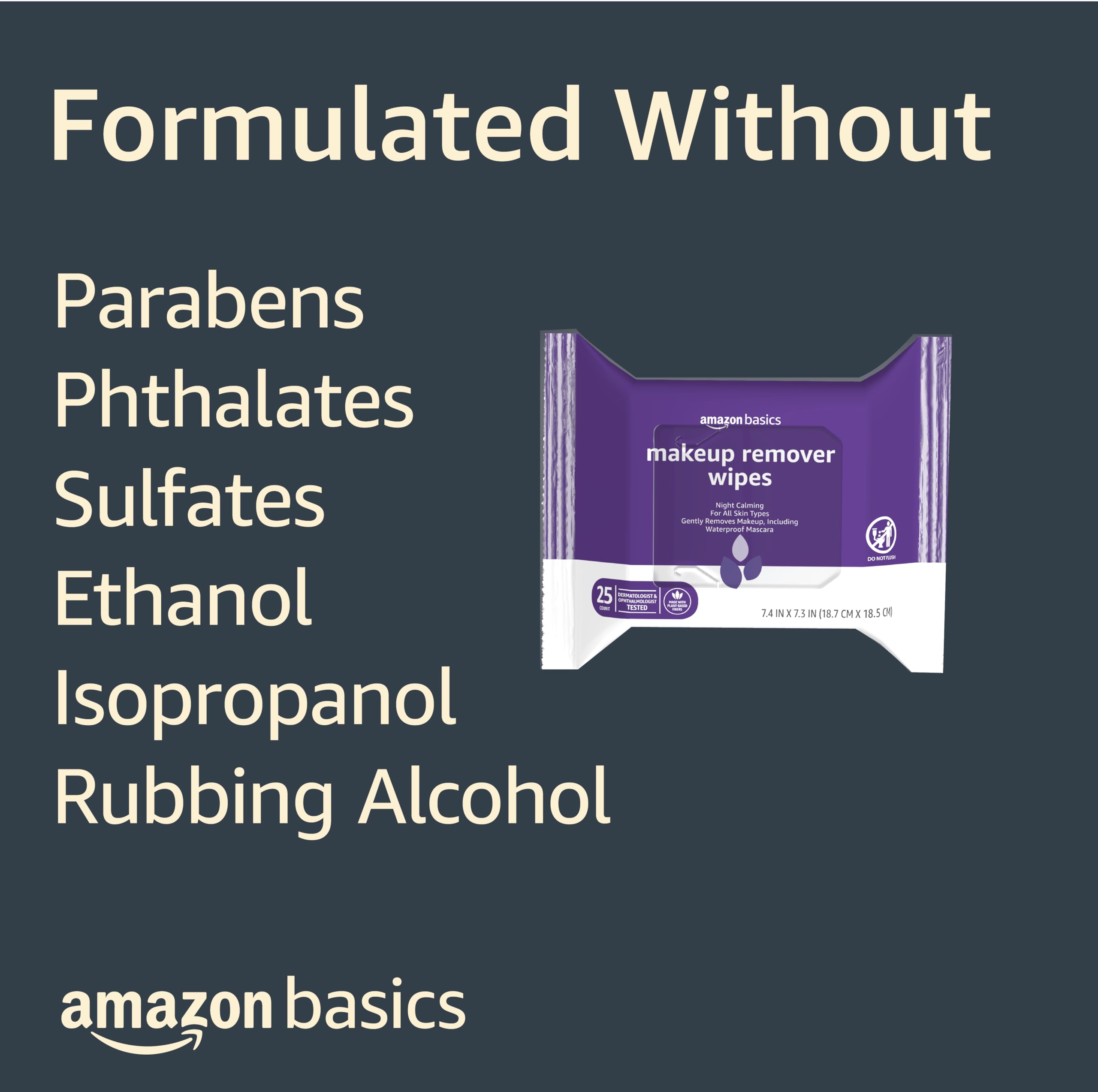 Amazon Basics Makeup Remover Wipes six-pack packaging ready for storage.