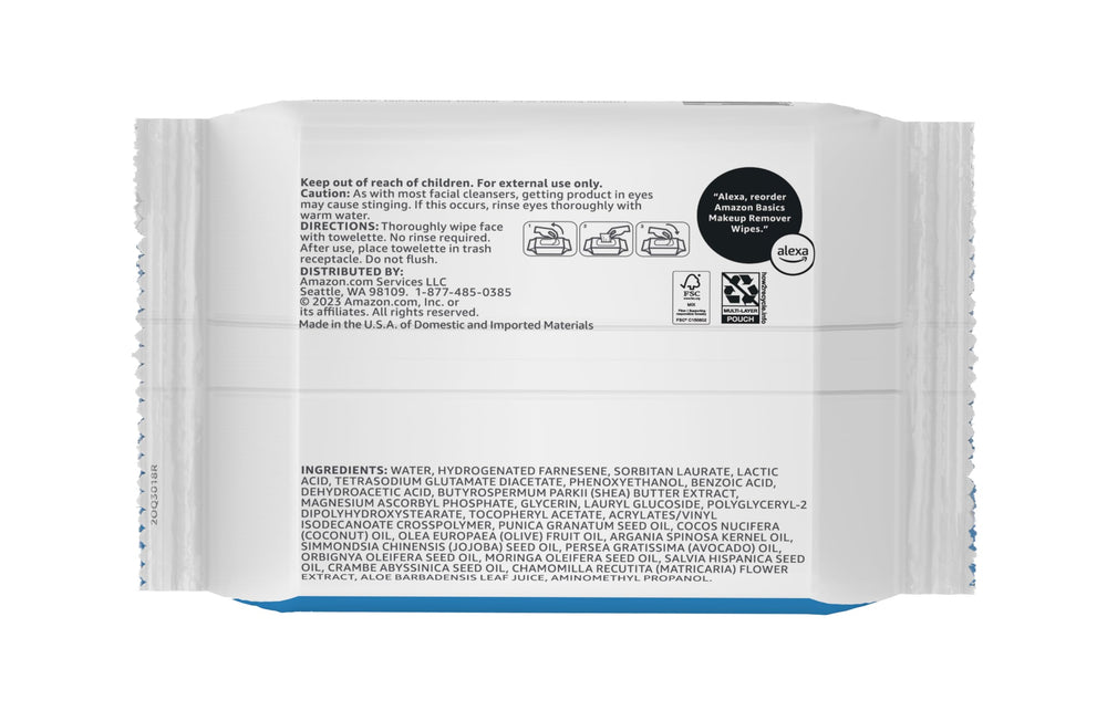 Six-pack display emphasizes convenient, resealable design for on-the-go makeup removal.