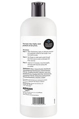 Amazon Basics Moisture Rich Conditioner label close-up with nourishing Vitamin E