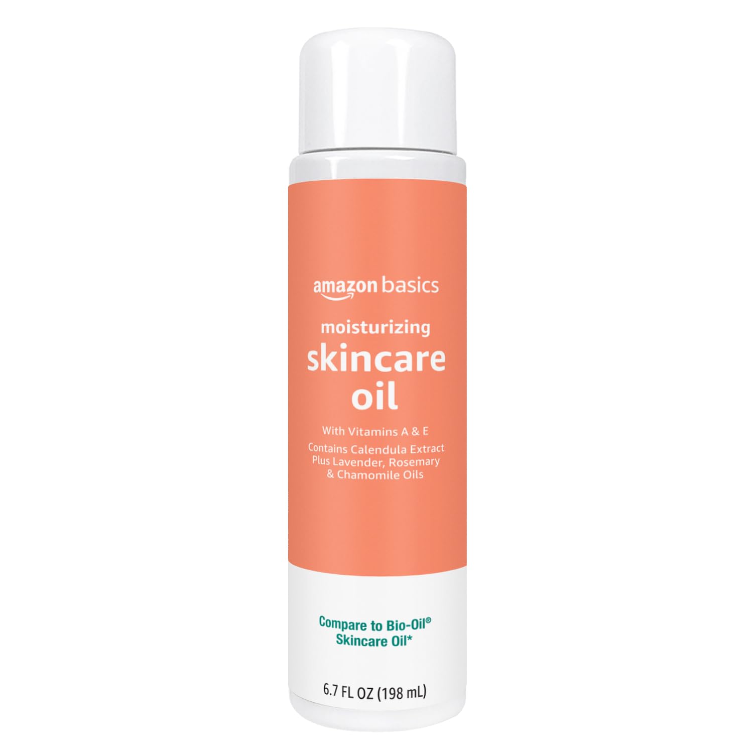 Amazon Basics Moisturizing Body Oil with calendula for gentle hydration.