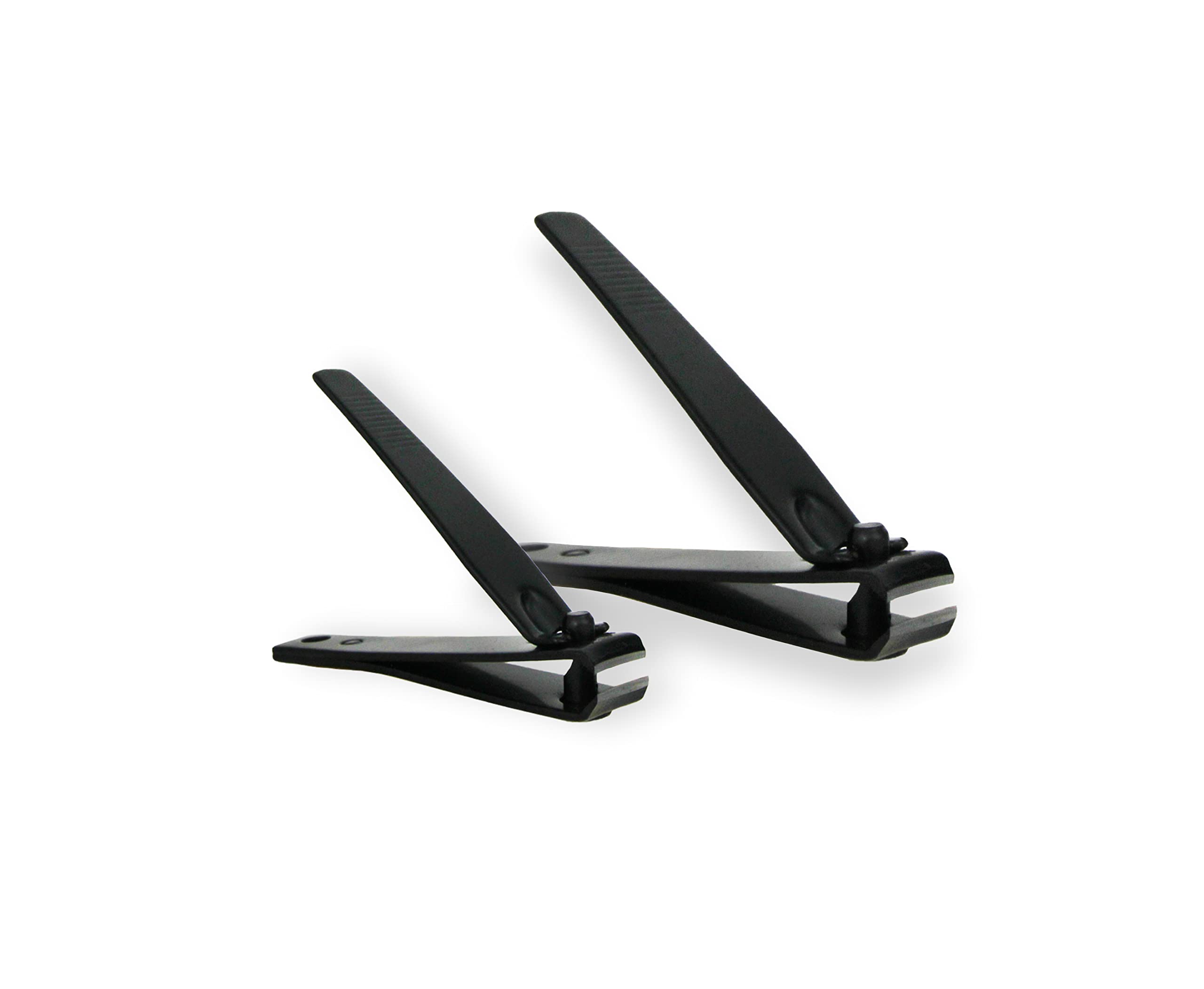 Amazon Basics nail clippers with black finish for compact, stylish grooming.