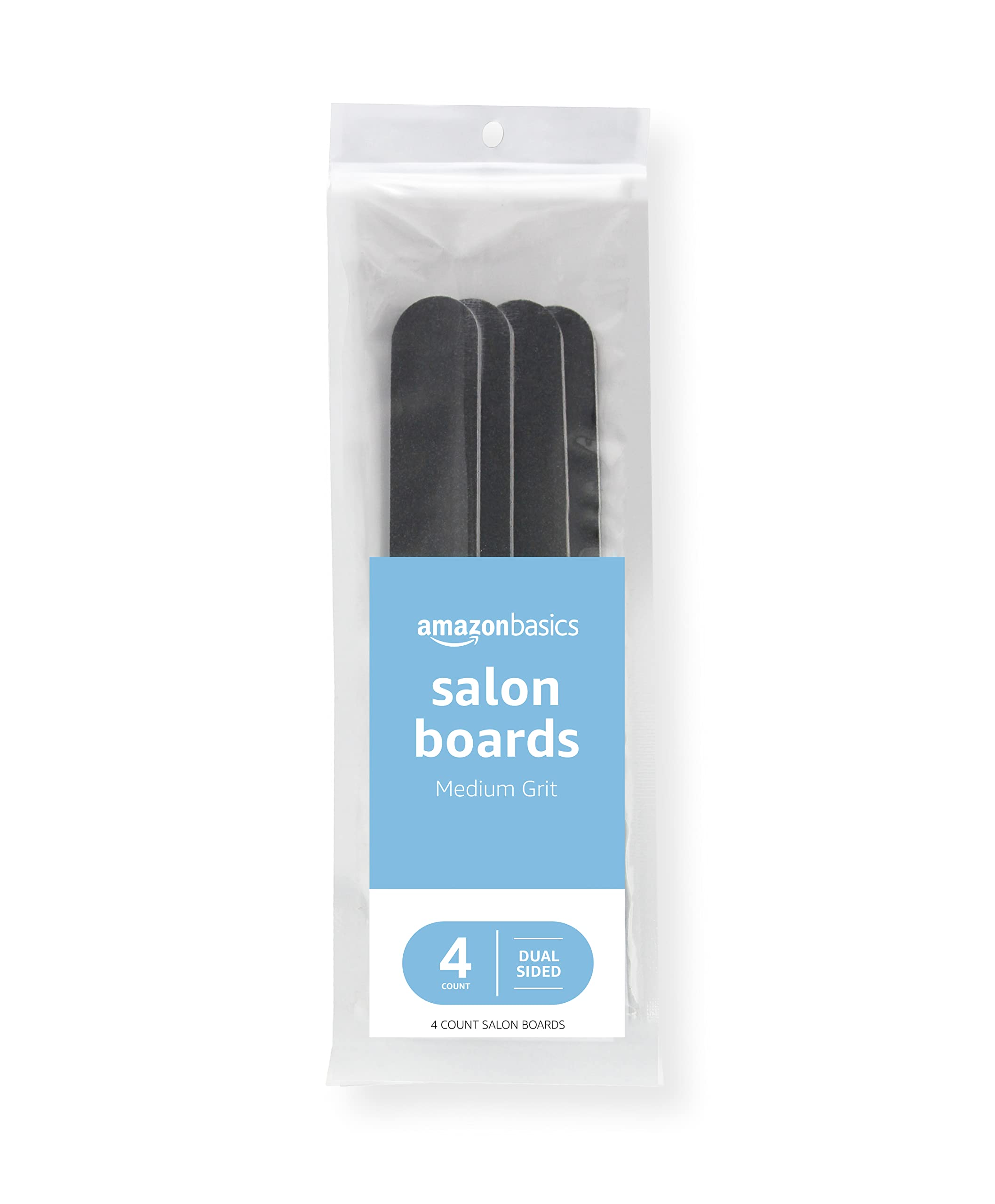 Amazon Basics double-sided nail file set with padded comfort for at-home shaping.