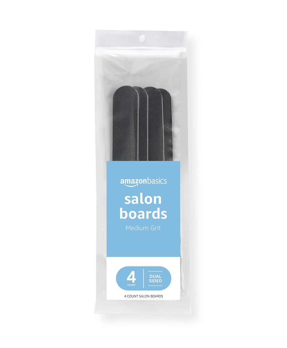 Amazon Basics double-sided nail file set with padded comfort for at-home shaping.