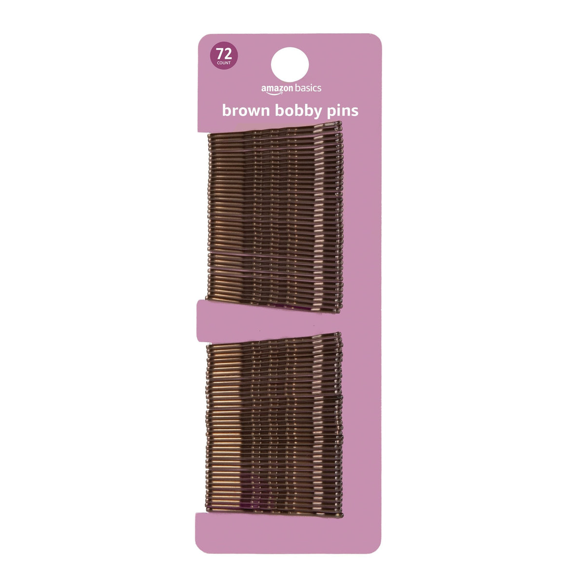 Amazon Basics No Slip Bobby Pins in brunette brown for all day styling