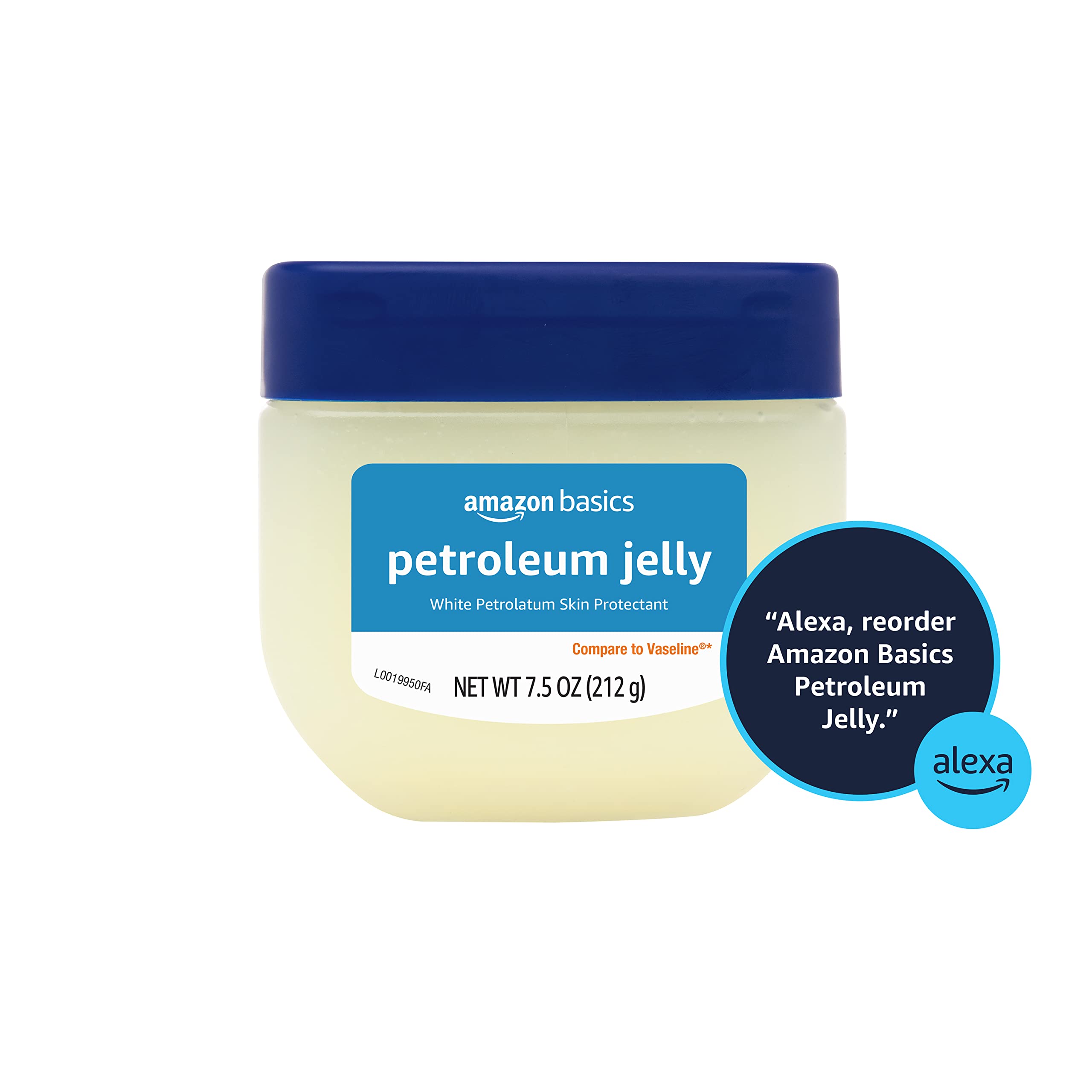 Amazon Basics petroleum jelly used as lip care for moisturized lips.