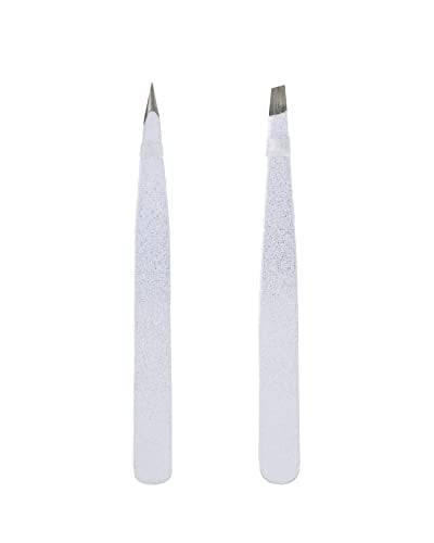 Amazon Basics angled-tip tweezers for brows provide controlled shaping.