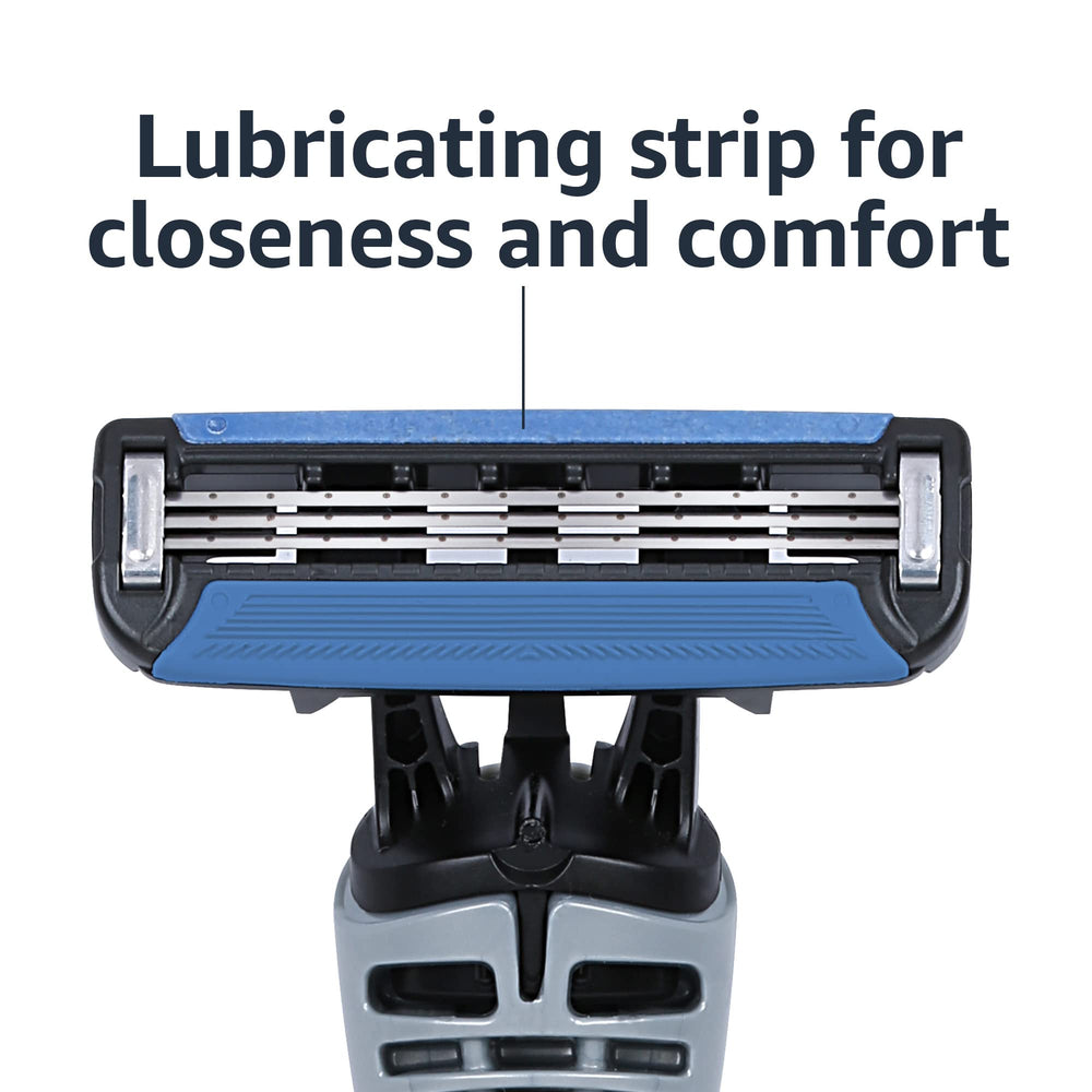 Anti-clog cartridge of the Amazon Basics razor for quick rinsing after use.