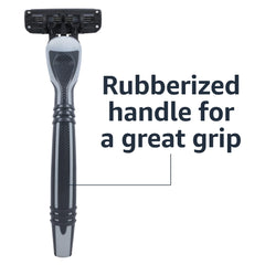 Double-coated blade edge on the Amazon Basics razor for a close, comfortable shave.