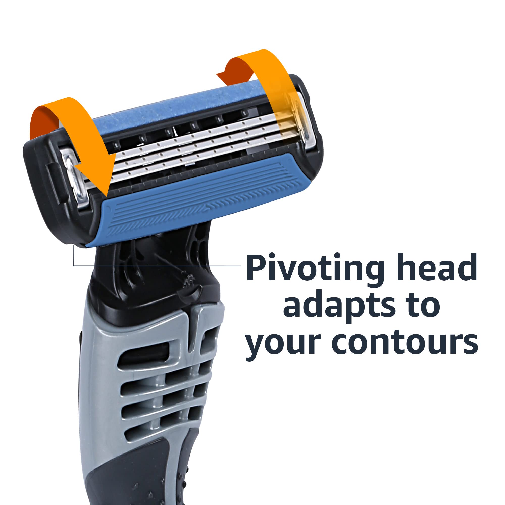 Hypoallergenic lubricating strip with Vitamin E on the Amazon Basics razor.