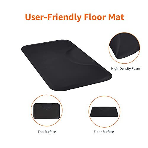 Thick 5/8 inch Amazon Basics mat offering sturdy standing surface