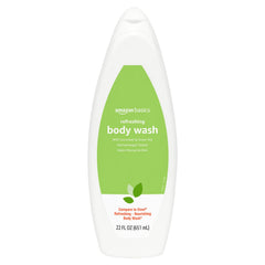 Amazon Basics refreshing body wash bottle pour with cucumber and green tea for daily cleansing