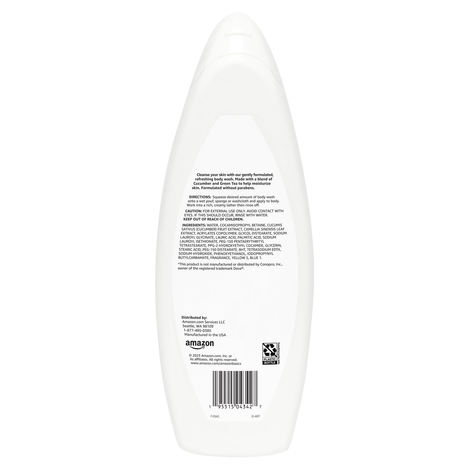 Rich lather from Amazon Basics refreshing body wash with cucumber and green tea