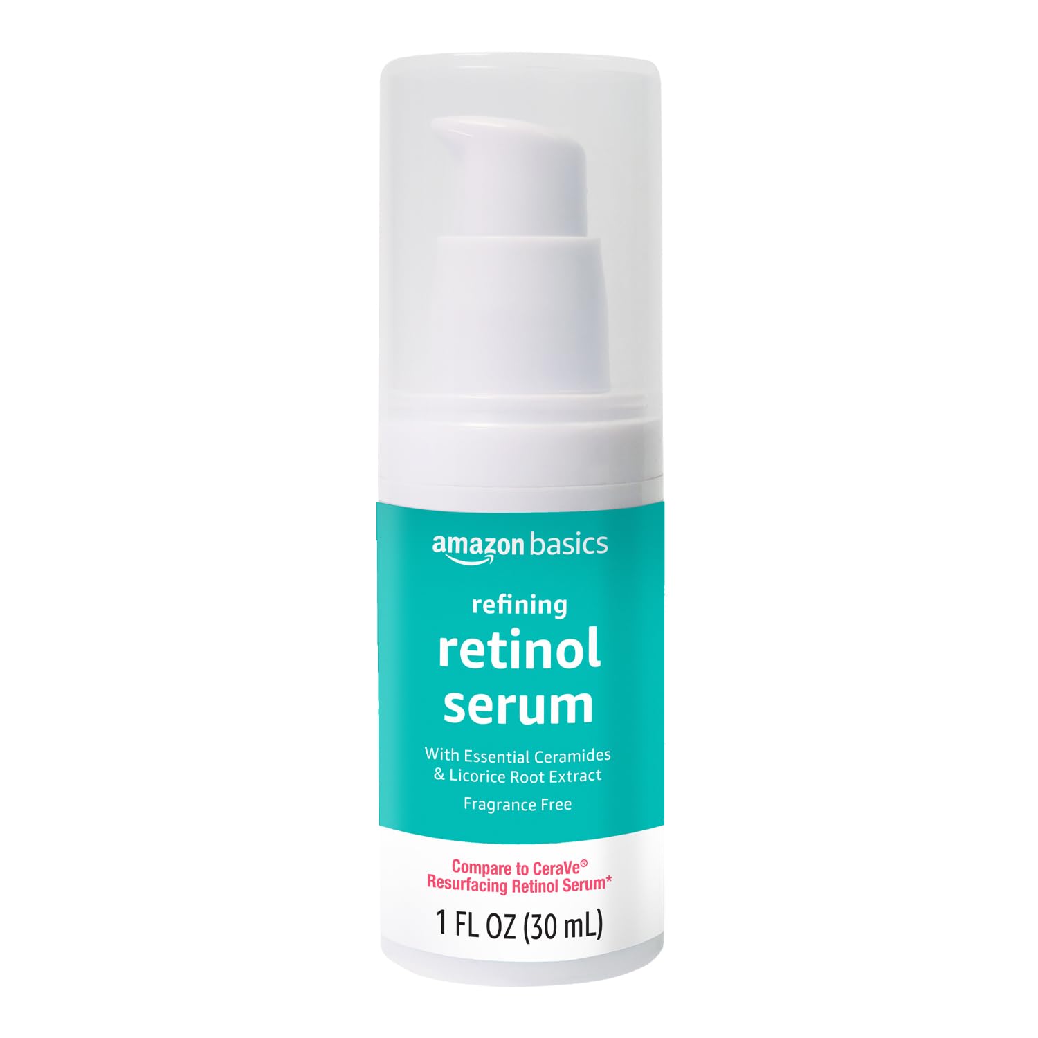 Aplicación en rostro con Amazon Basics Retinol Serum, hidratación ligera