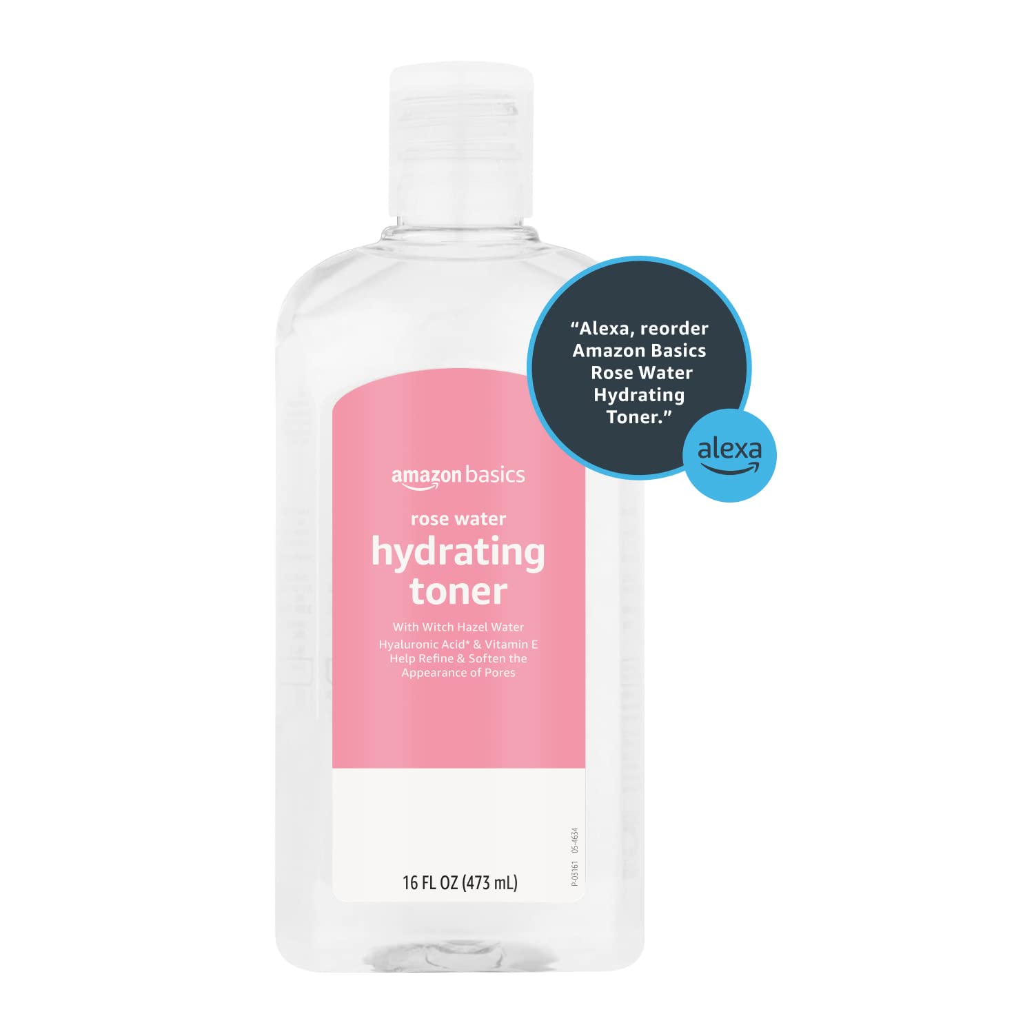 Amazon Basics Rose Water Toner bottle demonstrates alcohol-free skincare benefits for daily use.