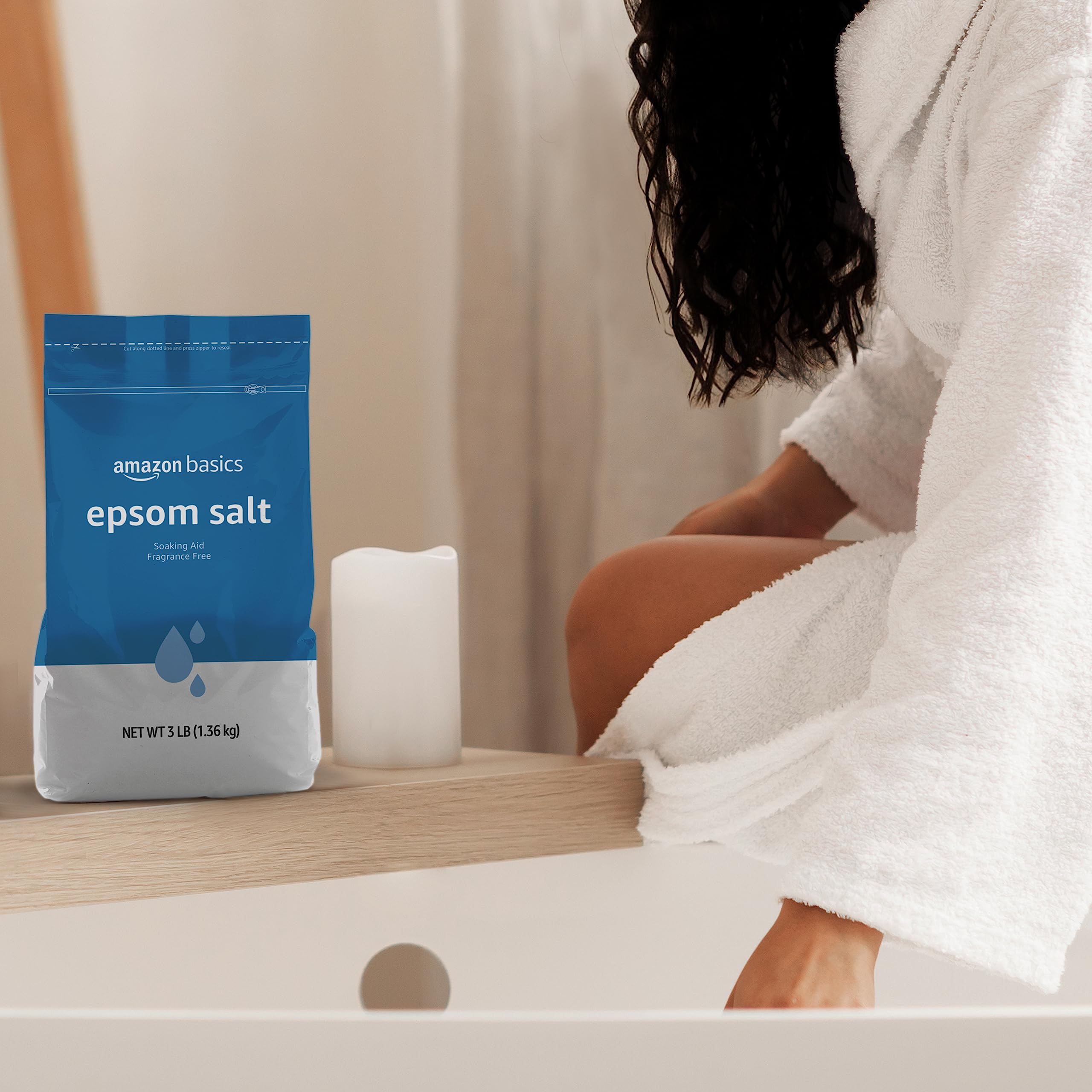 Amazon Basics sal de Epsom para bano, relajacion en casa