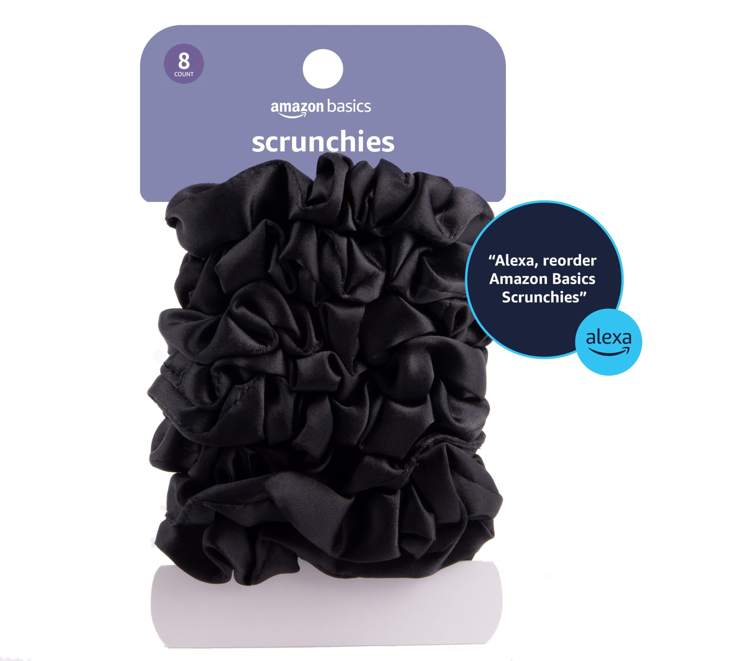 Amazon Basics Satin Scrunchies: diseño-chic que acompaña tu rutina matutina.