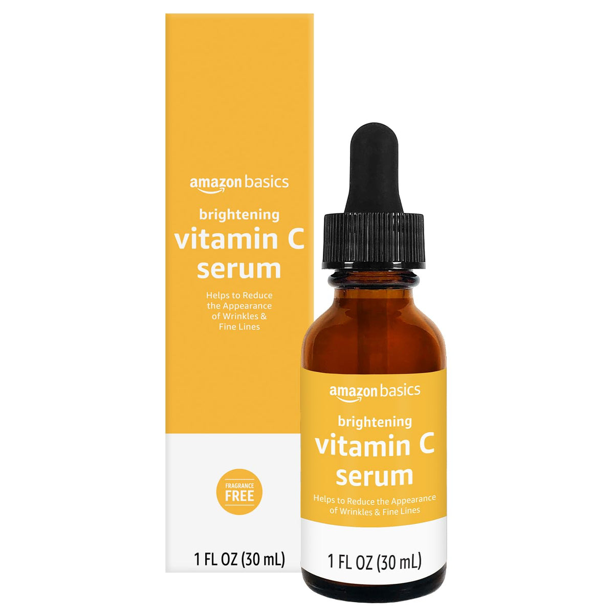 Serum de vitamina C de Amazon Basics en frasco de 1 oz para uso diario.