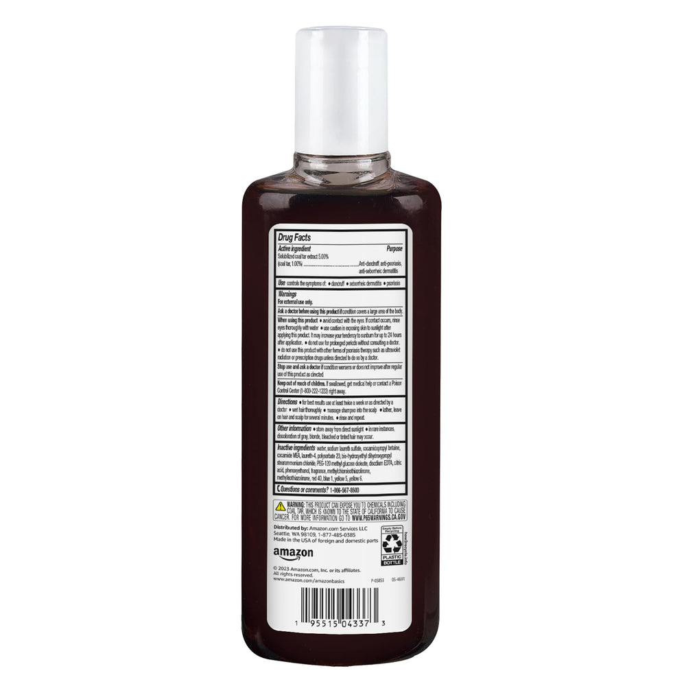 Pouring Amazon Basics tar gel demonstrates easy application to the scalp.