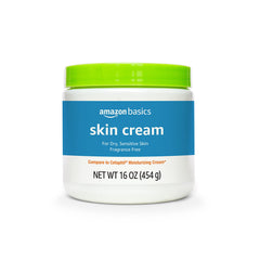 Texture close-up reveals silky, fast-absorbing cream ideal for dry, sensitive skin.