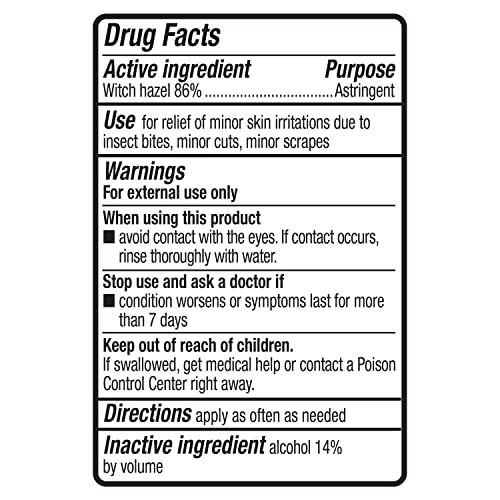 Amazon Basics Witch Hazel being applied to skin with cotton pad