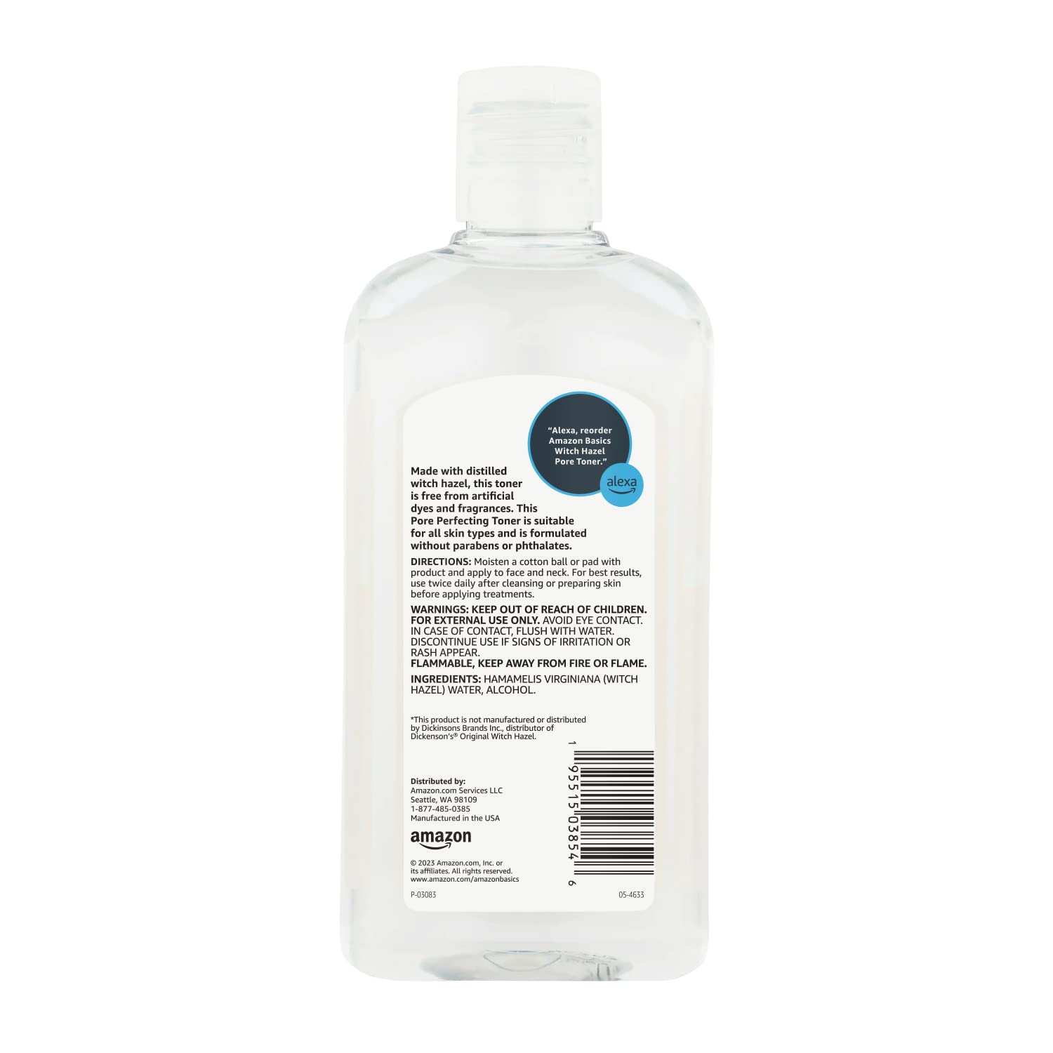 Amazon Basics Witch Hazel Toner cotton pad application for gentle cleansing