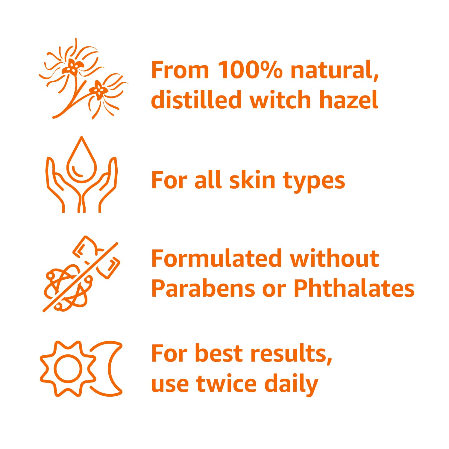 Amazon Basics Witch Hazel Toner fragrance-free label signaling safe, irritation-free use