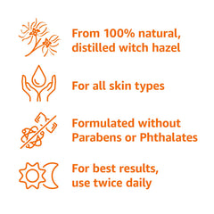Amazon Basics Witch Hazel Toner fragrance-free label signaling safe, irritation-free use