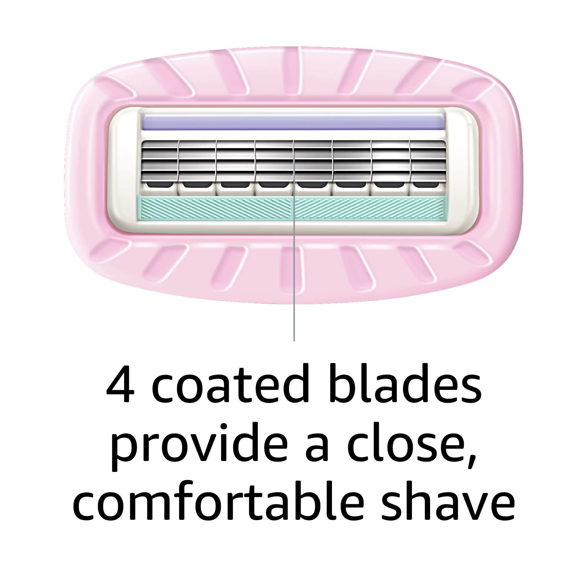Pivoting cartridge on Amazon Basics razor conforms to body contours