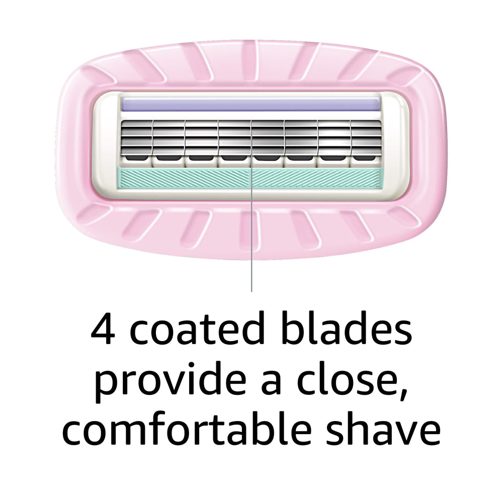 Pivoting cartridge on Amazon Basics razor conforms to body contours