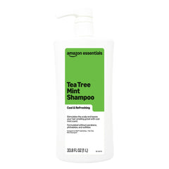 Amazon Essentials Tea Tree Mint Shampoo bottle with cooling, refreshing aroma