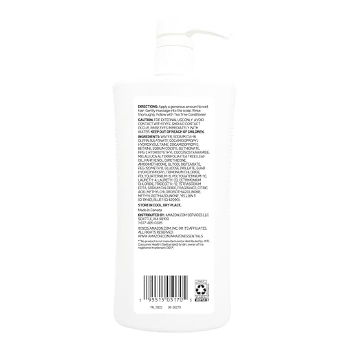 Amazon Essentials Tea Tree Mint Shampoo lather delivering gentle cleansing and scalp refreshment