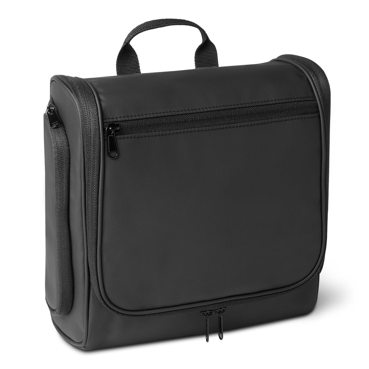 Amazon Essentials waterproof travel toiletry bag with hanging design, keeping toiletries organized during trips.